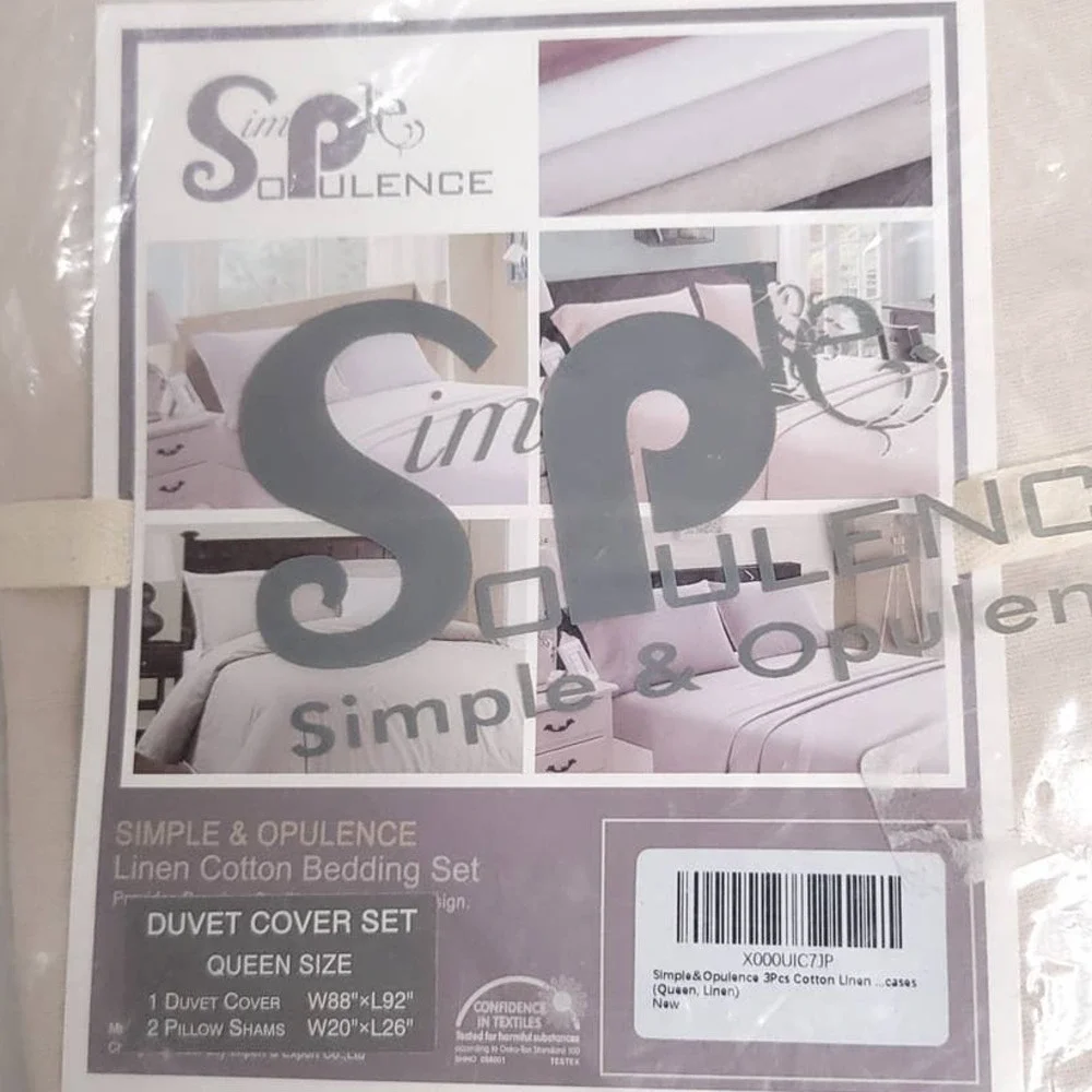 Simple&Opulence French Linen Duvet Cover Set - Queen Size(88